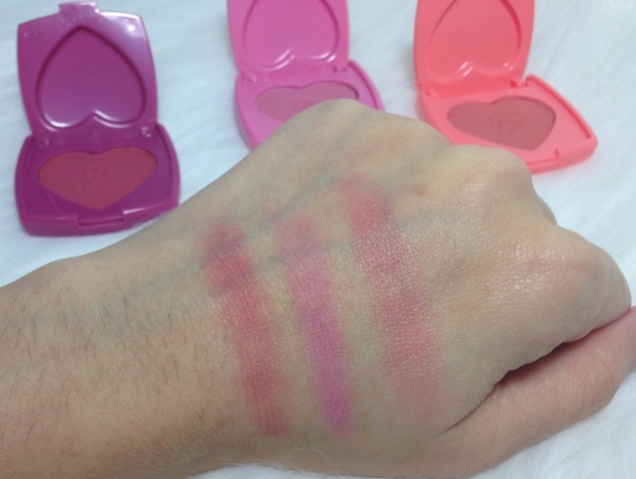 too faced blush swatches